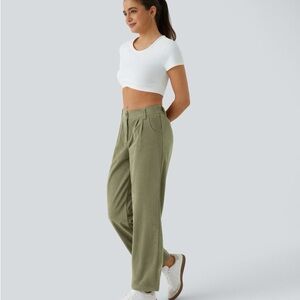 Mid Rise Zipper Pocket Corduroy Casual Pants